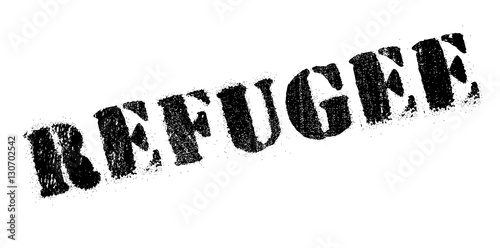 Refugee rubber stamp. Grunge design with dust scratches. Effects can be easily removed for a clean, crisp look. Color is easily changed.