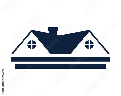 blue roof house icon