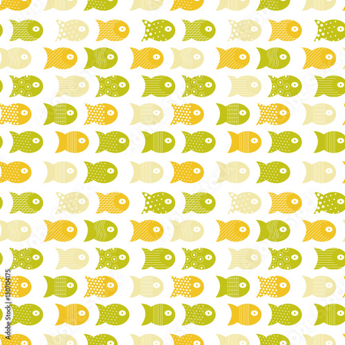 Fototapeta Naklejka Na Ścianę i Meble -  Fish seamless pattern for fabric textile design, pillows, wallpapers,cloth,bags,scrapbook paper. Vector illustration