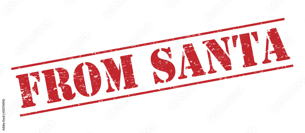from santa red stamp on white background from santa red stamp on white background