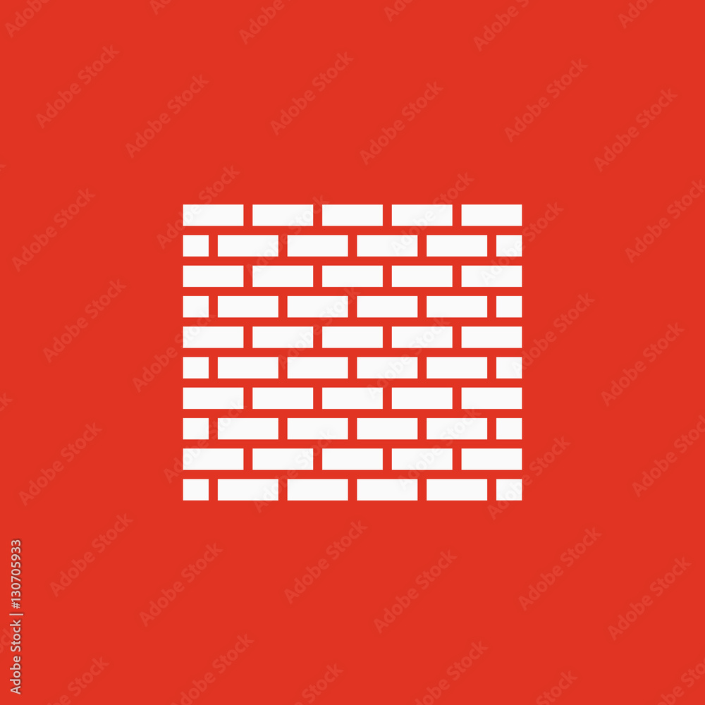Brick wall icon. Building and construction, development, barrier, side symbol. Flat design. Stock - Vector Brick wall icon. Building and construction, development, barrier, side symbol. Flat design. Stock - Vector