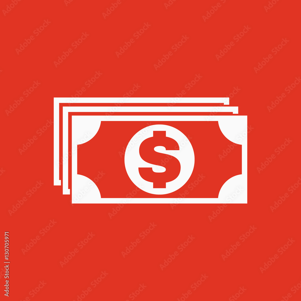 Money icon. Dollar and cash, coin, currency, bank symbol. Flat design. Stock - Vector Money icon. Dollar and cash, coin, currency, bank symbol. Flat design. Stock - Vector