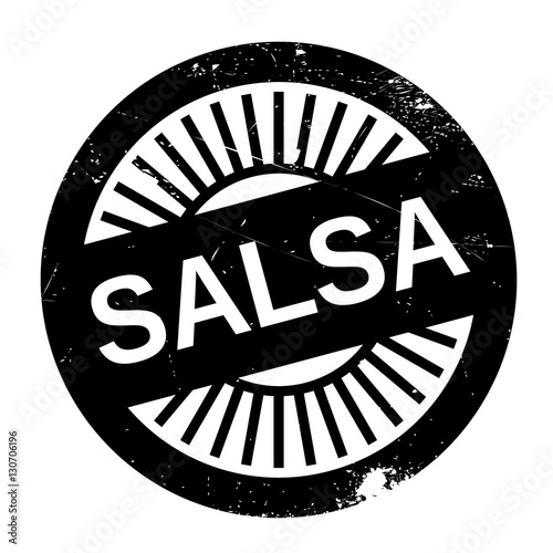 Famous dance style, salsa stamp. Grunge design with dust scratches. Effects can be easily removed for a clean, crisp look. Color is easily changed.