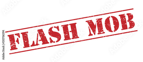 Photography flash mob red vector stamp on white background
