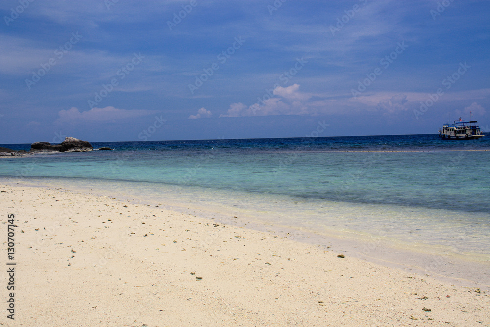 tropical beach with both in samui Thailand