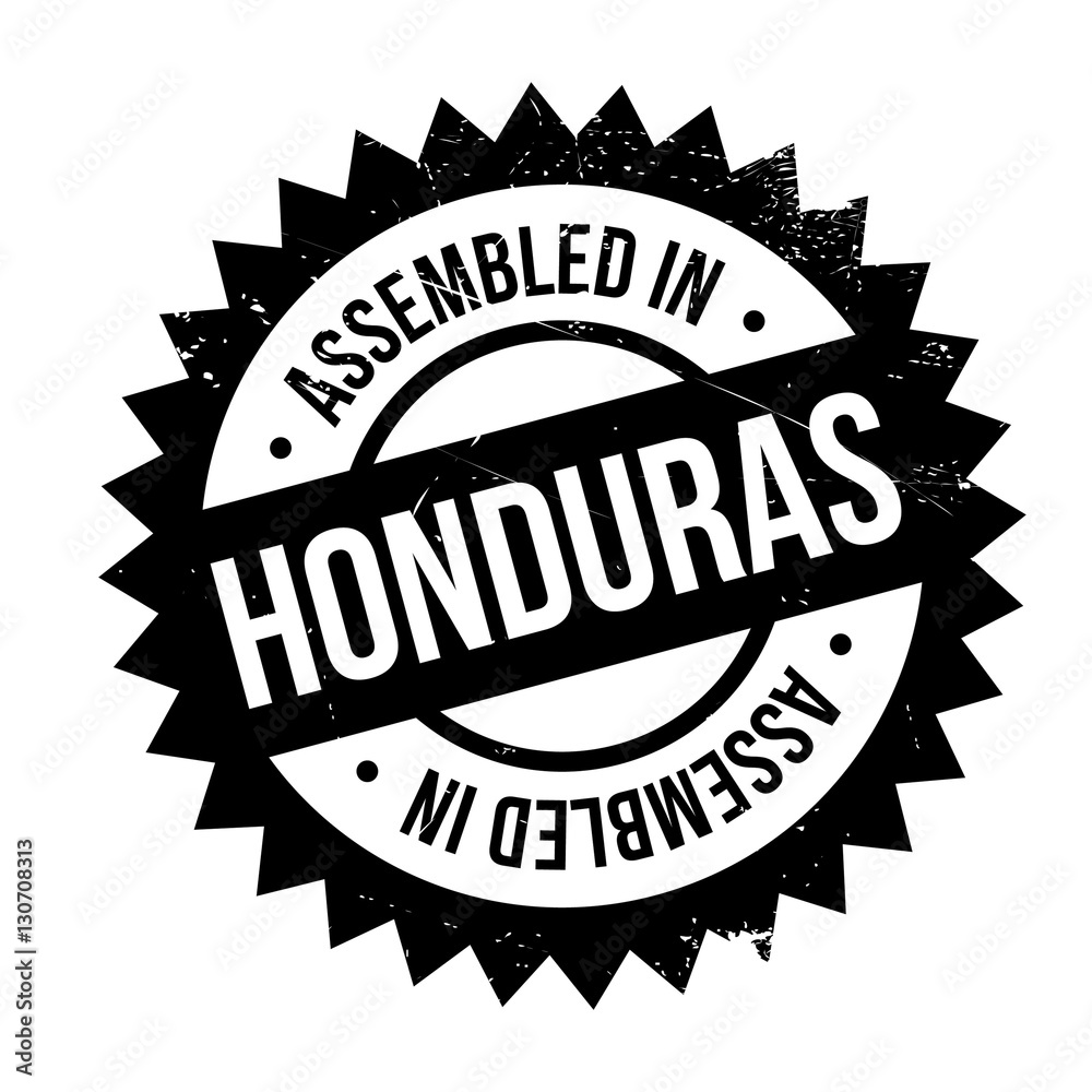 Assembled in Honduras rubber stamp. Grunge design with dust scratches. Effects can be easily removed for a clean, crisp look. Color is easily changed.