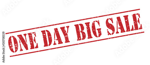 one day big sale red vector stamp on white background