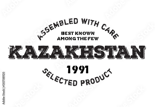 Assembled in Kazakhstan rubber stamp. Grunge design with dust scratches. Effects can be easily removed for a clean, crisp look. Color is easily changed.