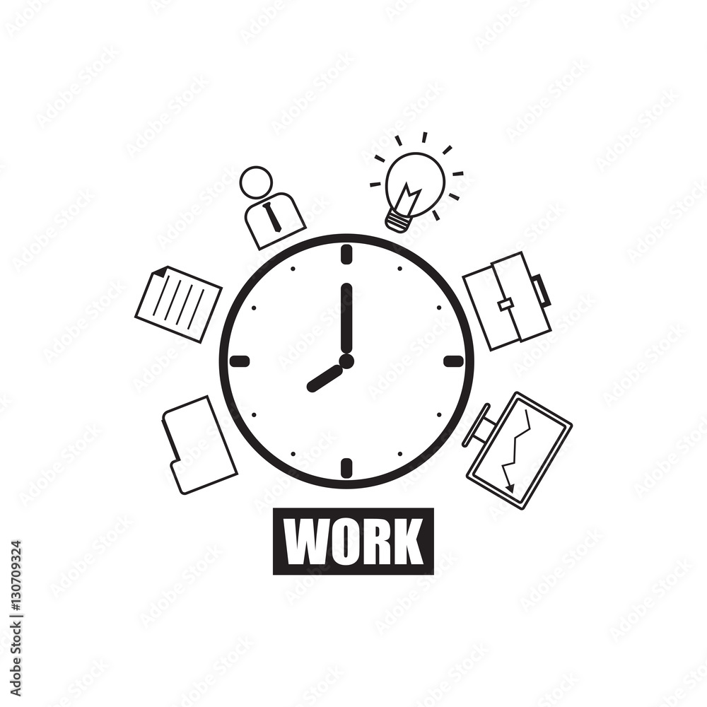 vector illustration of office line icon and work concept