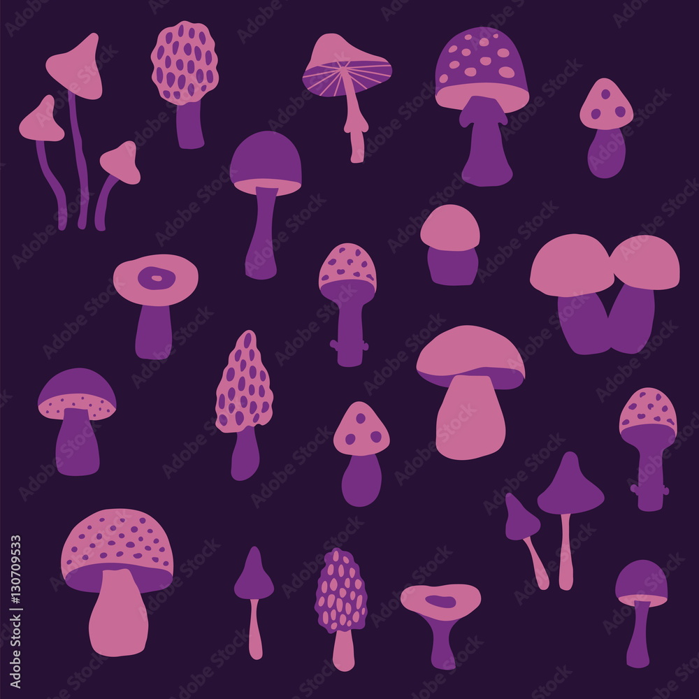 set of mushrooms