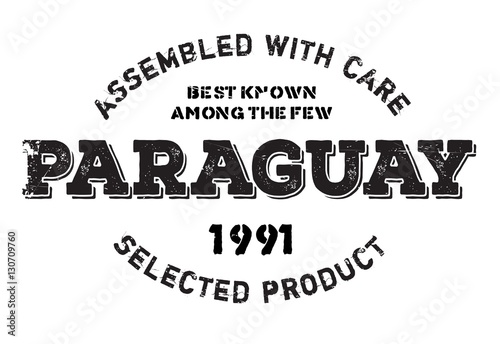 Assembled in Paraguay rubber stamp. Grunge design with dust scratches. Effects can be easily removed for a clean, crisp look. Color is easily changed.