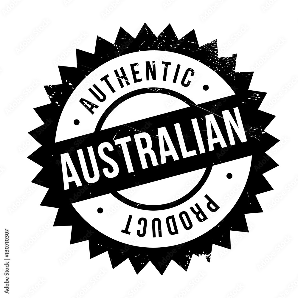 Authentic australian product stamp. Grunge design with dust scratches. Effects can be easily removed for a clean, crisp look. Color is easily changed.