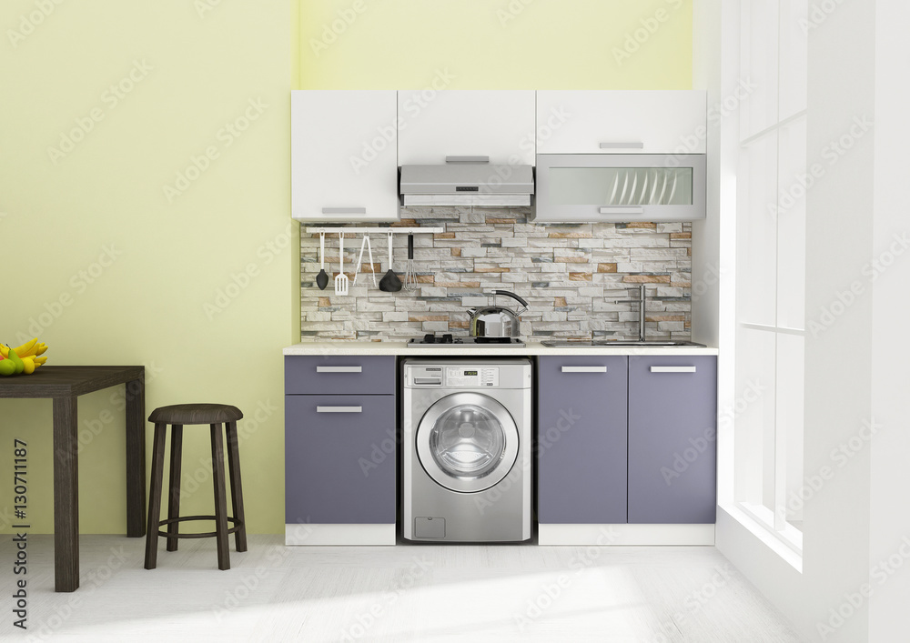 Kitchen interior 3D rendering Kitchen interior 3D rendering