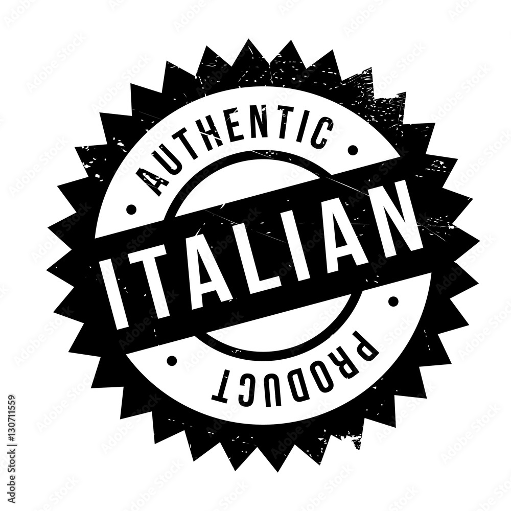 Authentic italian product stamp. Grunge design with dust scratches. Effects can be easily removed for a clean, crisp look. Color is easily changed.