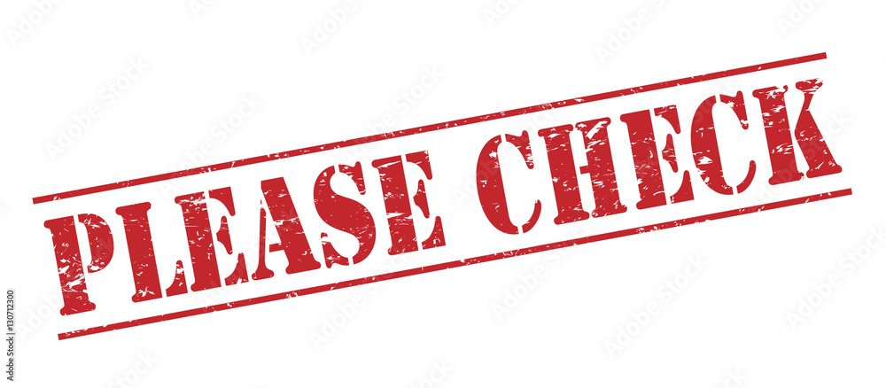 please check red stamp on white background please check red stamp on white background