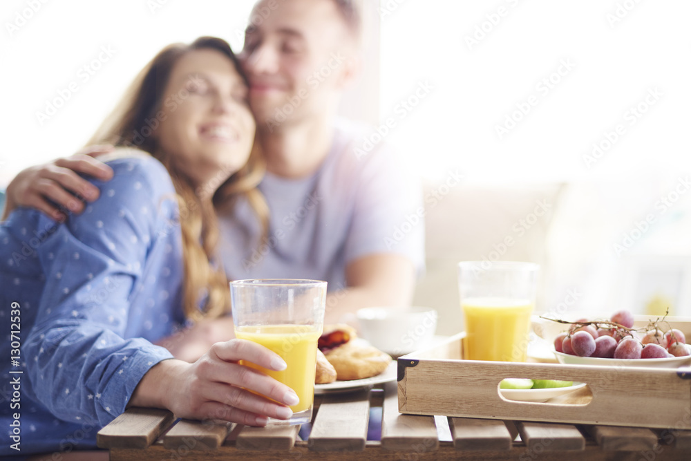 Couple enjoying their breakfast meal together