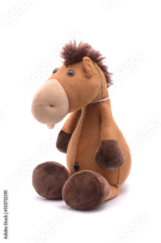 soft toy horse isolated on white