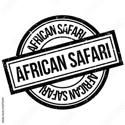 African Safari rubber stamp. Grunge design with dust scratches. Effects can be easily removed for a clean, crisp look. Color is easily changed.