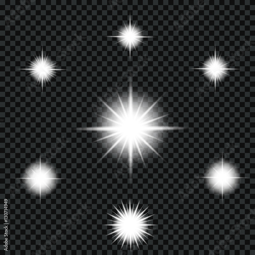 Creative concept Vector set of glow light effect stars bursts with sparkles isolated on black background. For illustration template art design, banner for Christmas celebrate, magic flash energy ray.