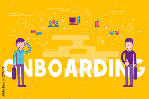 Employees onboarding concept. HR managers hiring new workers for