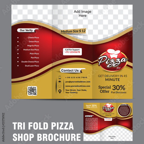 tri fold pizza brochure template
