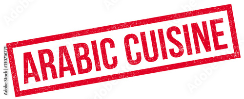 Arabic Cuisine rubber stamp. Grunge design with dust scratches. Effects can be easily removed for a clean, crisp look. Color is easily changed.