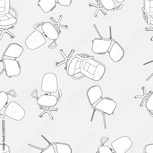 Seamless background with office furniture