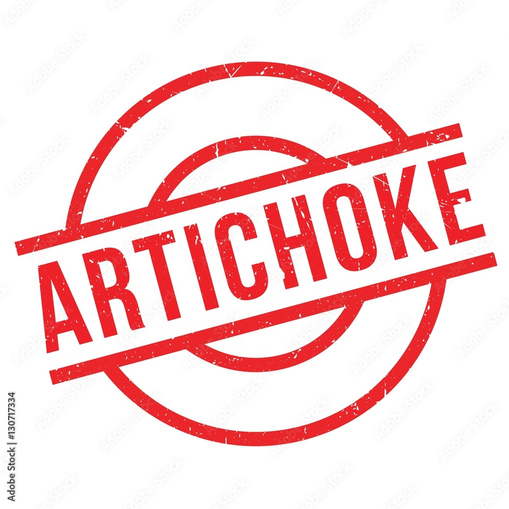 Artichoke rubber stamp. Grunge design with dust scratches. Effects can be easily removed for a clean, crisp look. Color is easily changed.