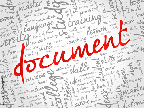 DOCUMENT word cloud collage, education concept background