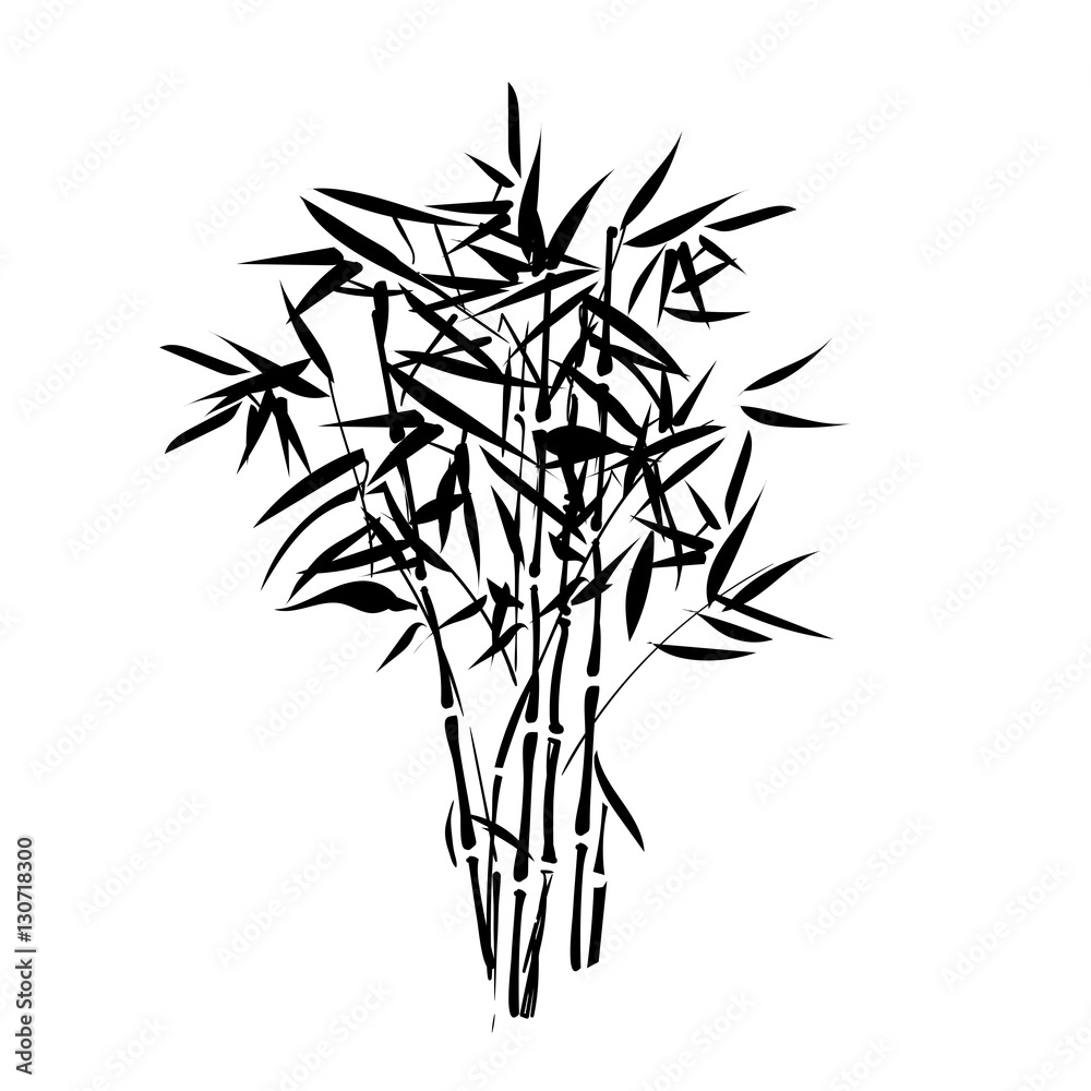 Obraz premium isolated silhouette bamboo