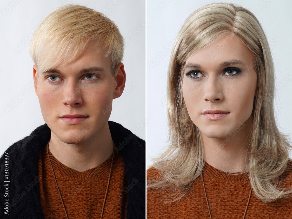 Fototapeta premium Mann - Frau, Vorher - Nachher