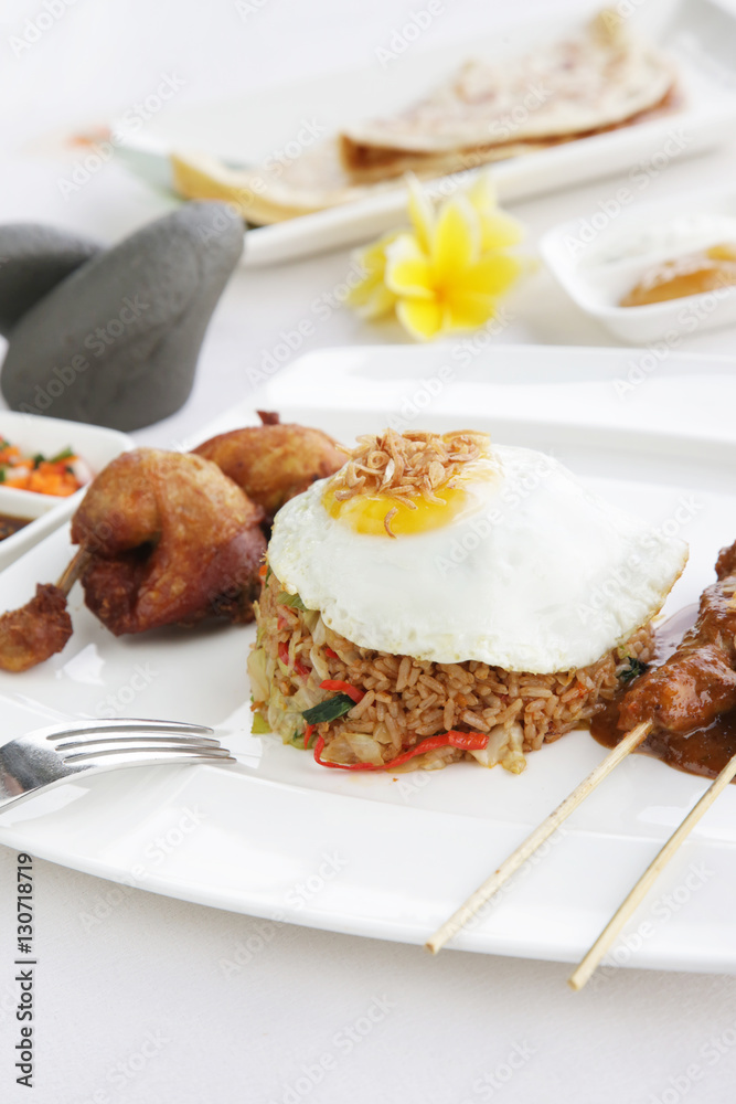 Fried rice, egg and meat