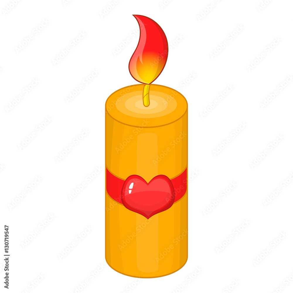 Valentine Day candle icon. Cartoon illustration of Valentine Day candle vector icon for web design Valentine Day candle icon. Cartoon illustration of Valentine Day candle vector icon for web design