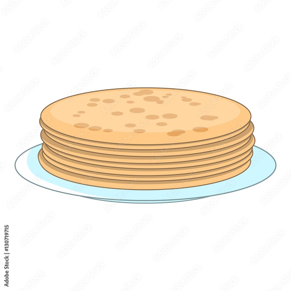 Stack of pancakes icon. Cartoon illustration of stack of pancakes vector icon for web design Stack of pancakes icon. Cartoon illustration of stack of pancakes vector icon for web design
