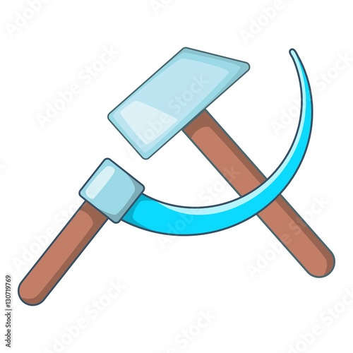 Hammer and sickle icon. Cartoon illustration of hammer and sickle vector icon for web design