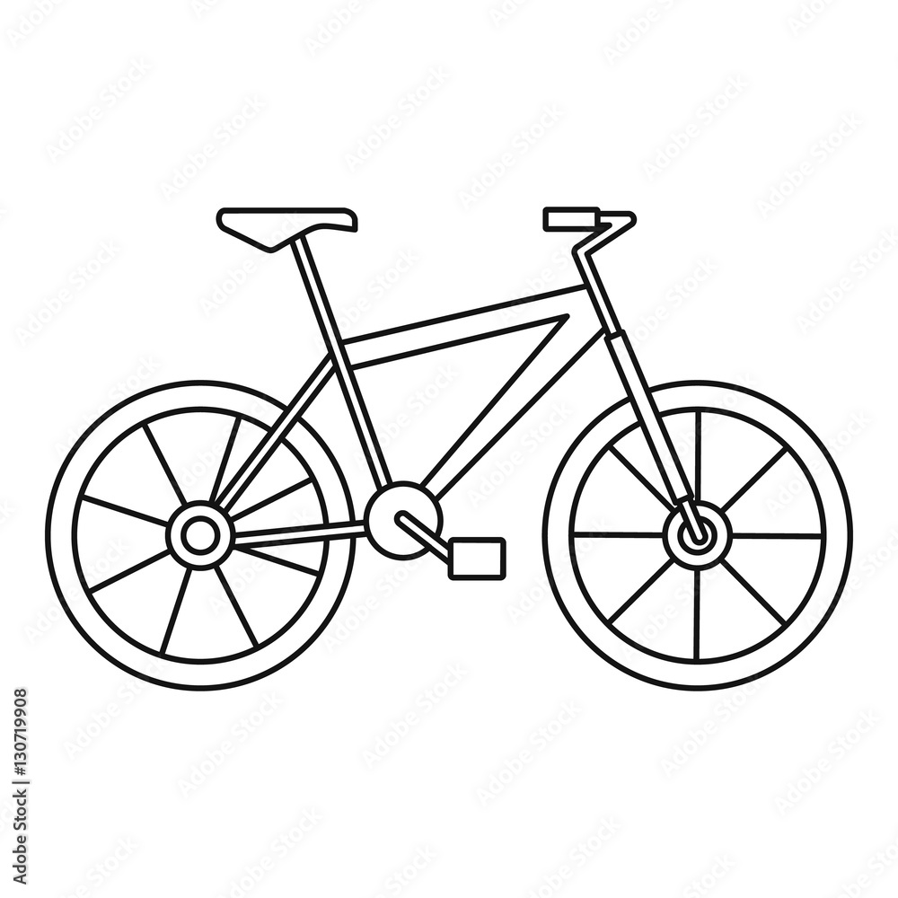 Bicycle icon. Outline illustration of bicycle vector icon for web