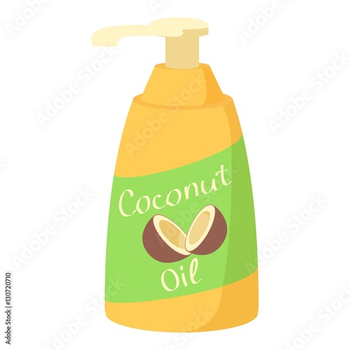 Coconut oil icon. Cartoon illustration of coconut oil vector icon for web