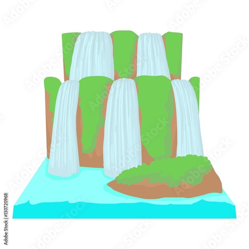 Waterfall icon. Cartoon illustration of waterfall vector icon for web