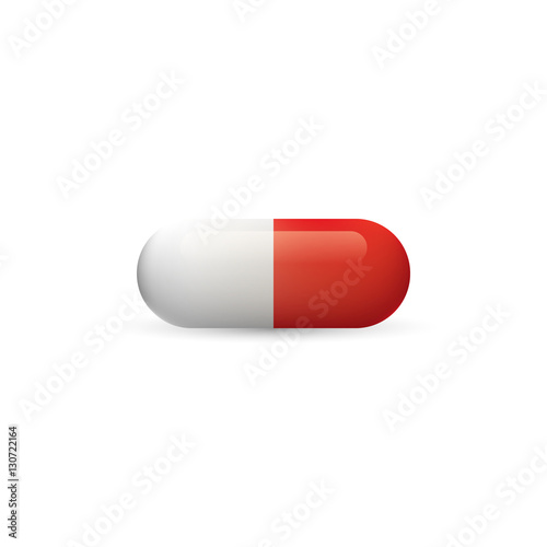 Pill capsules isolated on white background. Vector illustration.