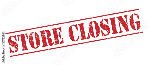 store closing red stamp on white background