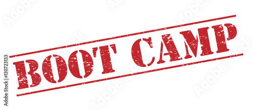 boot camp red stamp on white background