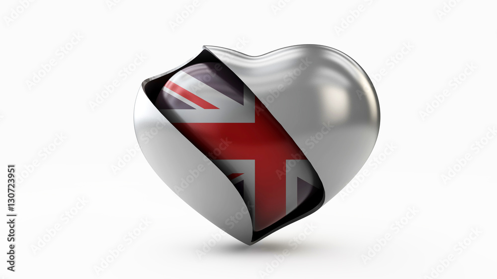 3d Illustration Flag of the UK in the abstract heart 3d Illustration Flag of the UK in the abstract heart
