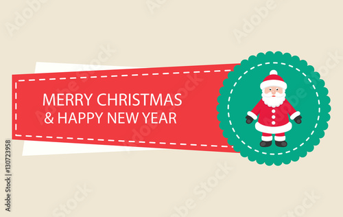 christmas sticker with santa claus