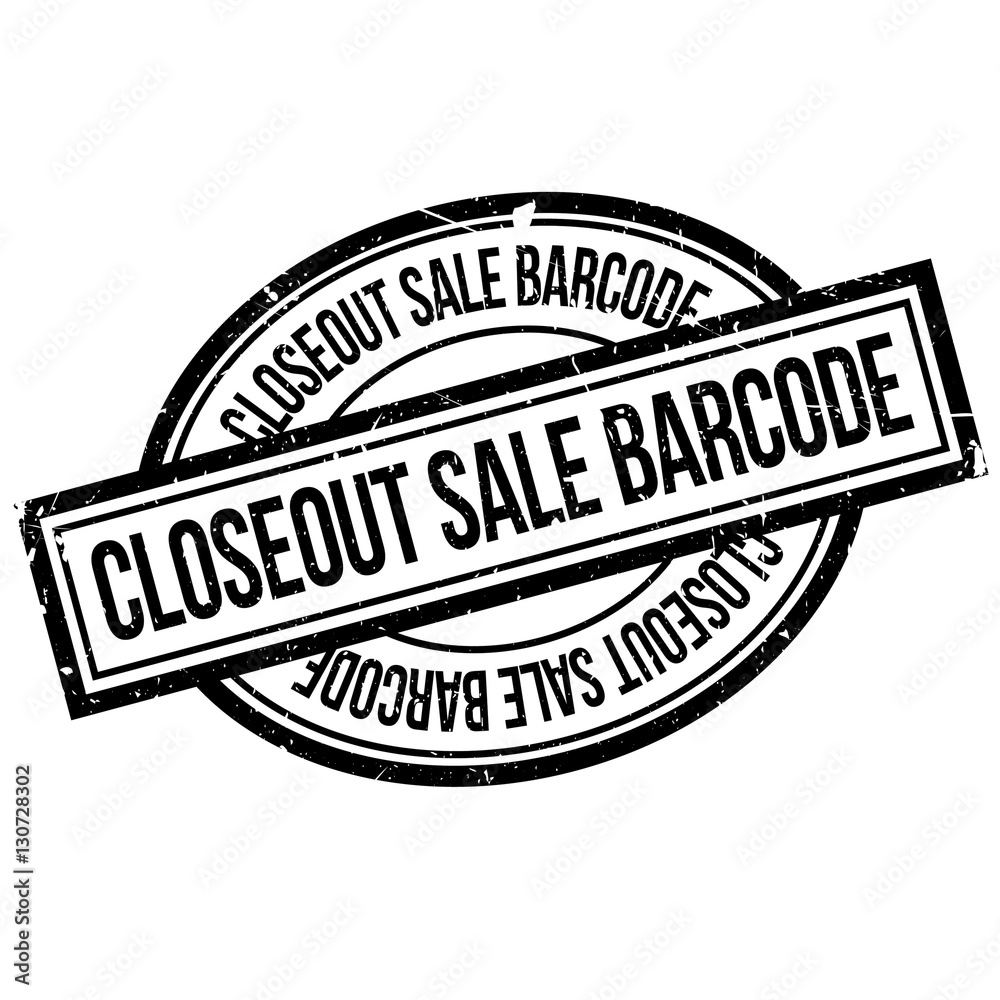 Closeout Sale Barcode rubber stamp. Grunge design with dust scratches. Effects can be easily removed for a clean, crisp look. Color is easily changed. Closeout Sale Barcode rubber stamp. Grunge design with dust scratches. Effects can be easily removed for a clean, crisp look. Color is easily changed.