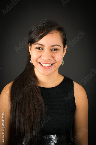 Beautiful woman doing different expressions in different sets of clothes: love