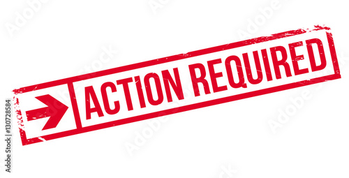 Action required stamp. Grunge design with dust scratches. Effects can be easily removed for a clean, crisp look. Color is easily changed.