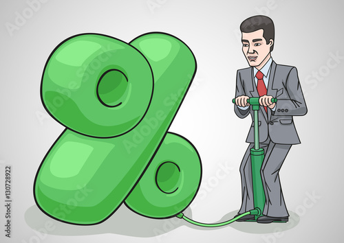 Businessman raises interest rates.