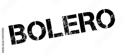 Bolero rubber stamp. Grunge design with dust scratches. Effects can be easily removed for a clean, crisp look. Color is easily changed.