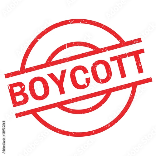 Boycott rubber stamp. Grunge design with dust scratches. Effects can be easily removed for a clean, crisp look. Color is easily changed.