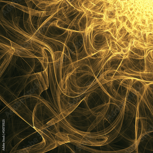 Abstract fractal sun with rays, bright explosion
